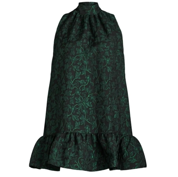 Scoop Dresses & Skirts - Scoop Women's Jacquard Mini Swing Dress Tie Back Rainforest Green Sz 2X 20-22NWT
